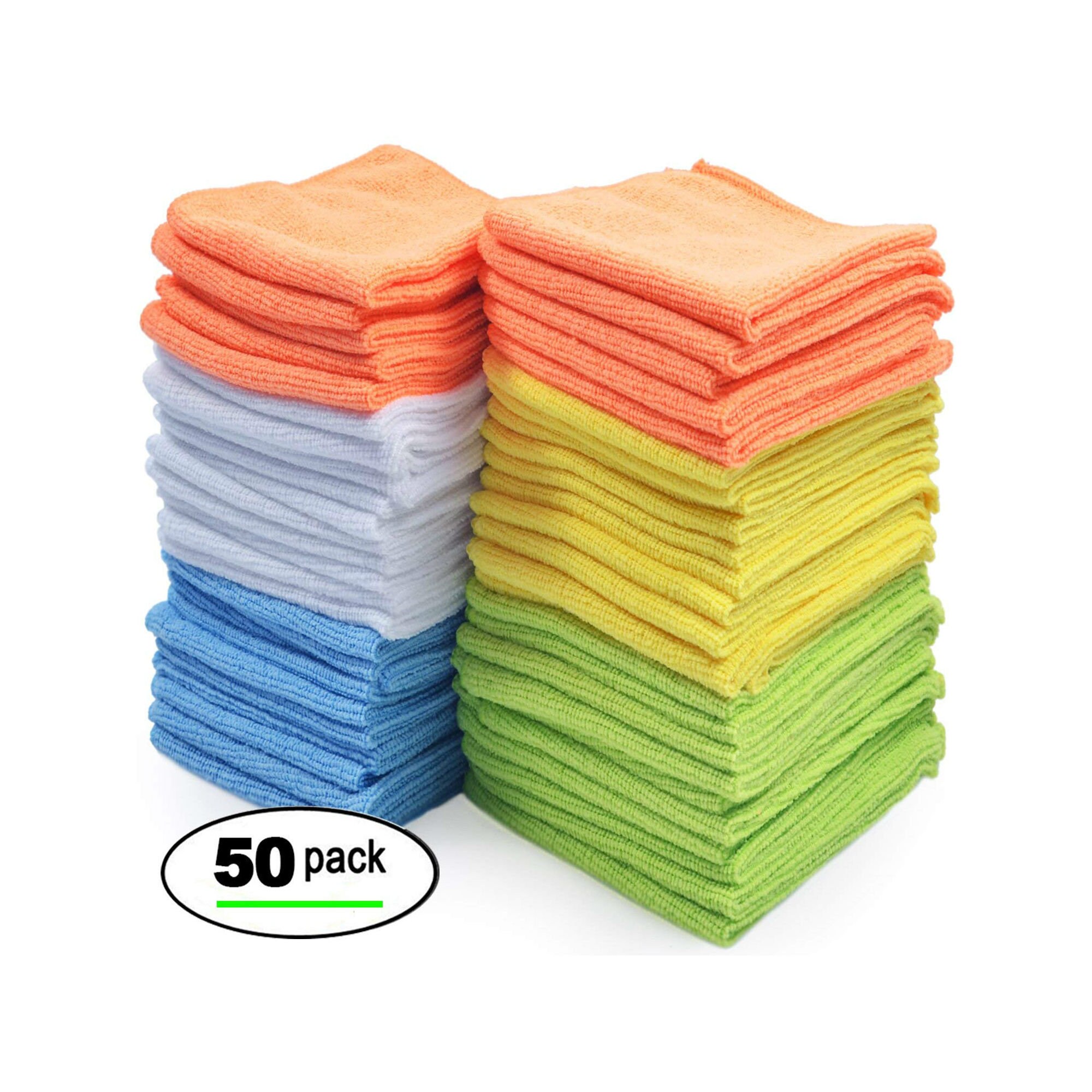25,000 Towels Total Best Microfiber Cleaning Cloth 500 Pack of 50 Towels 