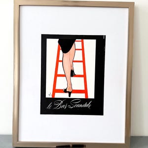 Poster di lingerie vintage francese di René Gruau, stampa di moda minimalista, decorazione da parete glamour per camerino, regalo romantico pronto da incorniciare.