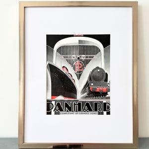 Original French Classic Car Ad Wall Art Print - Mid Century Modern Minimalist Poster Unique Gift for Him - Masculine Garage Wall  Art Decor