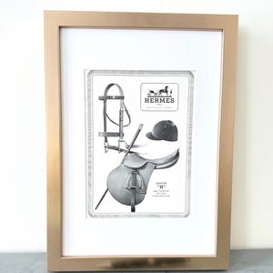 Original 1940s Vintage Hermes Ad Wall Art Print: Art Deco Saddle