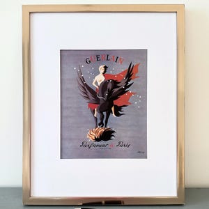 Seltene authentische Parfüm Wanddekor Guerlain Parfüm Anzeige, bereit zum Rahmen Pferde Reiter Wandkunst, moderne minimalistische Wandkunst Belle Epoque Poster
