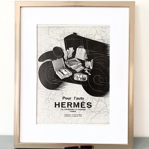 Raro autentico poster pubblicitario vintage Hermes Saddle Spot Equipement, arte murale Art Déco retrò, regalo per gli amanti del marchio di design fashionista