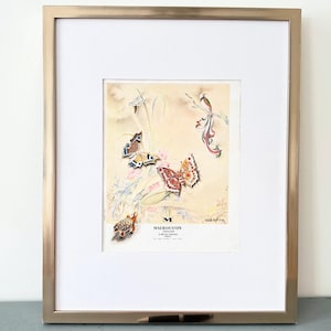 Raro e autentico poster di gioielli Mauboussin, stampa di lusso di metà secolo, arte parigina da parete, decorazione glamour per la stanza con farfalle, regalo unico.