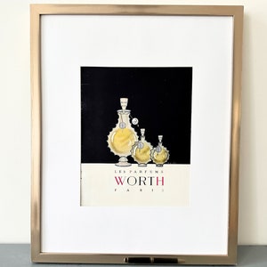 1950s French Vintage Perfume Advertisement Wall Art Poster, Retro Bathroom or Dressing Room Minimalist Wall Decor Art, Birthday Gift Idea