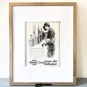 Original 1920s  French Vintage Eau de Cologne 4711 Perfume Bottle Ad Print: La Vie Parisienne Art Deco Poster