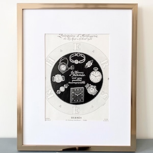 Raro autentico poster pubblicitario Hermes d'epoca, poster di lusso moderno di metà secolo, regalo per amanti della moda o di Hermes, arredamento per la stanza glamour