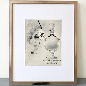 Rare Authentic Perfume Wall Decor Guerlain Perfume Ad, Ready
