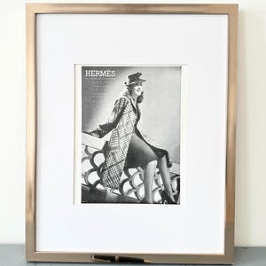 Póster publicitario vintage auténtico y raro de Hermes de los años 40, galería de pared glamurosa para amantes de las marcas de diseño, póster de pared para sala de estar con estilo de moda de París
