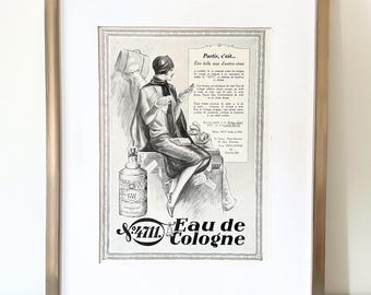 Original 1920s Vintage 4711 Eau de Cologne Perfume Ad Print:  Chic Woman Poster