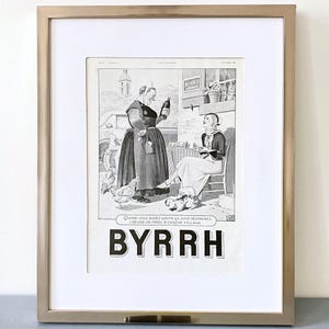 Stampa pubblicitaria vintage francese dell'aperitivo alcolico Byrrh, regalo retrò per gli amanti del vino, originale decorazione in stile francese, divertente decorazione da parete per la cucina.