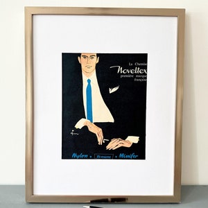 Rene Gruau Men Fashion Print: Vintage Paris Style, Rare Designer Wall Art