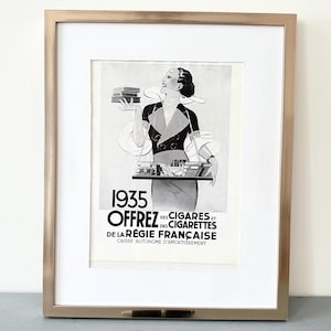 Cartel publicitario de puros vintage auténtico francés, impresión decorativa de pared de una cueva de hombres de mediados de siglo, idea única para regalo de cumpleaños