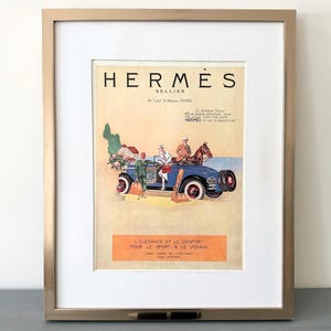 Rare Original 1920s Vintage Hermes Sport and Travel Ad Print