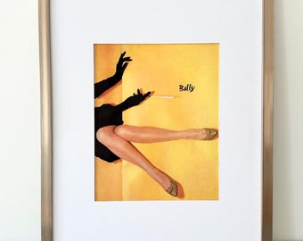 Oryginalny plakat reklamowy butów Bally z lat 50. XX wieku: francuski Vogue Fashion