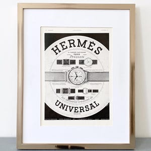 1930s Vintage Hermes Watch Advertisement Print, Luxury Swiss High Horology Brand  Poster Watch Collector & Lux Lover Gift Ready to Frame