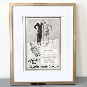 Raro autentico francese rivista d'epoca 4711 Eau de Cologne profumo annuncio stampa, retrò fragranza decorazione murale, pronto per incorniciare regalo