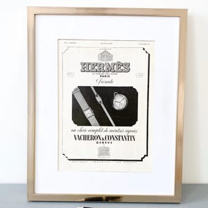 1930s Vintage Hermes Watch Advertisement Print, Luxury Swiss High Horology Brand Vacheron Constantin Poster Watch Collector & Lux Lover Gift