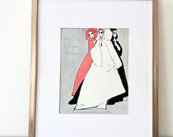 Anuncio original de perfume Dior de los años 60, obra de René Gruau: Póster de moda Glamour Carnival.