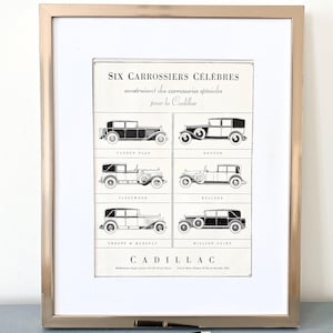 Poster originale vintage di una supercar Cadillac, stampa artistica da parete per garage di auto d'epoca, regalo per amanti delle auto, pronta da incorniciare, idea regalo di compleanno.