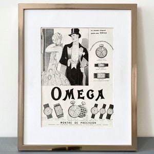Rare Authentic Vintage Omega Swiss Watch Advertisement Print, Luxury Brand Wall Art Rare Gift for Watch Collector, Thinking of You Gift