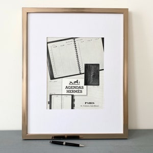 Autentico organizer Hermes vintage francese, decorazione da parete minimalista per ufficio o stanza glamour, regalo di design per il capo