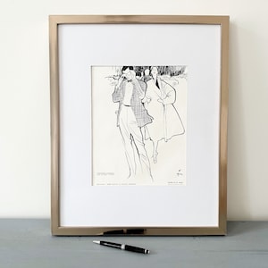 Raro e autentico poster vintage di Balenciaga di René Gruau, decorazione da parete per camera glamour moderna di metà secolo, decorazione da parete in stile parigino
