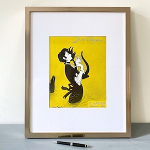 Rara e autentica pubblicità del profumo francese Galion, stampa tratta dalla rivista Vogue, Parigi, poster di metà secolo, arredamento glamour per la stanza, regalo pensato a te