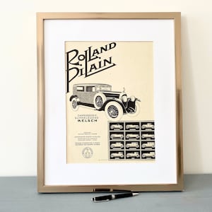 Vintage Classic Car Advertisement Poster, Automobile Garage Decor, Supercar Drawing Wall Art Print Unique Birthday Gift Idea for Car Lover