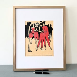 Rare Authentic Vintage Paris Women Fashion Poster by Rene Gruau, Mid Century Modern Parisian Wall Art, Dressing Wall Art, Gift for Friend