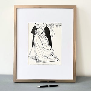 Raro e autentico poster vintage di Christian Dior di René Gruau, decorazione da parete per la stanza glamour in stile moderno di metà secolo, decorazione da parete con donne parigine vestite