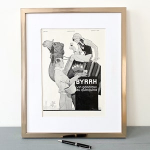 Vintage Byrrh Aperitif Print: Camel Art Deco Bar Decor