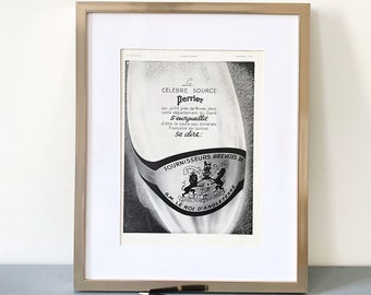 Vintage Perrier Ad Print: French Mineral Water Poster (11x15 inches)