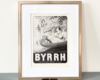 BYRRH ポスター、ヴィンテージ アルコール ポスター、ミニマル