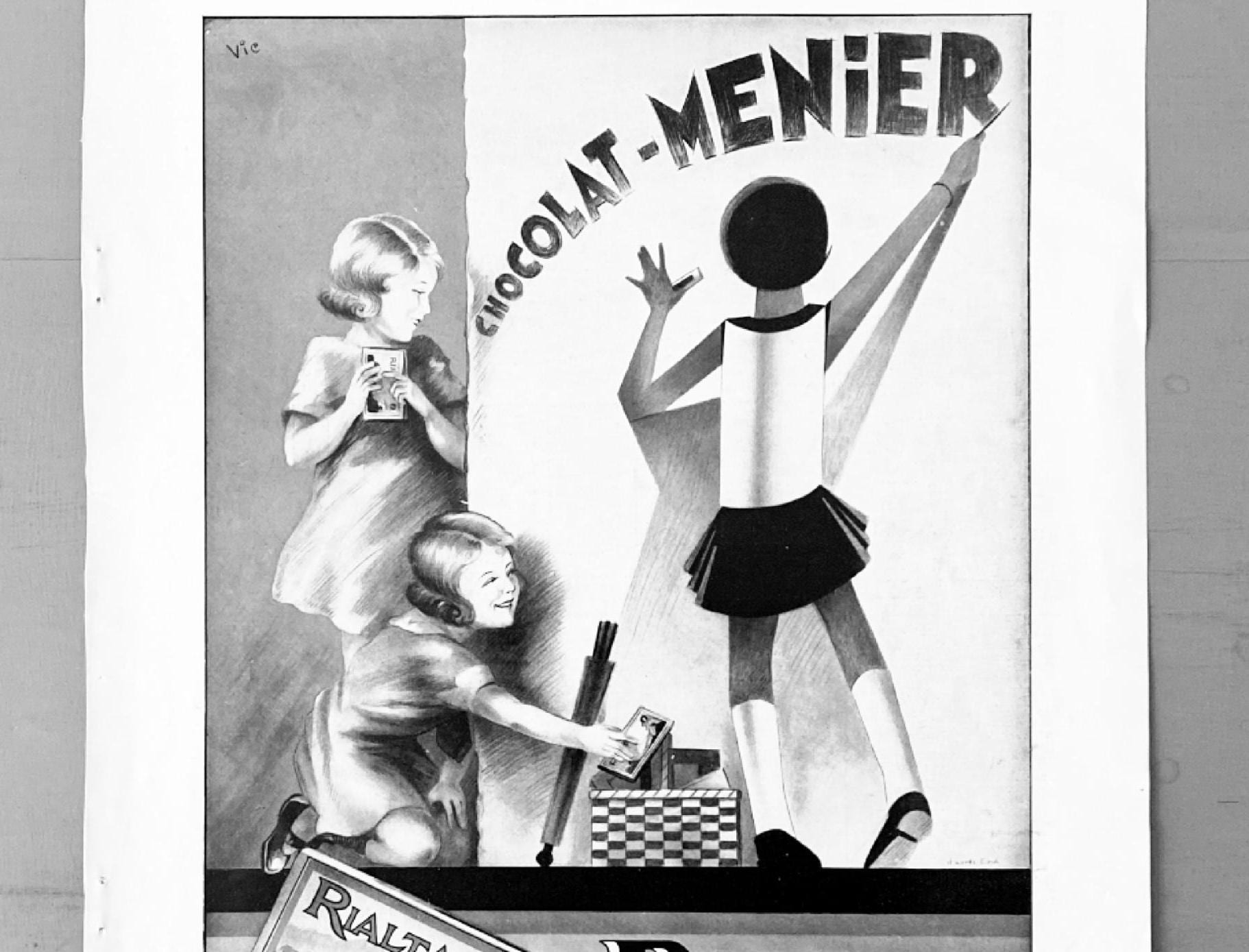 Original 1930s Vintage French Chocolate Advertisement Poster