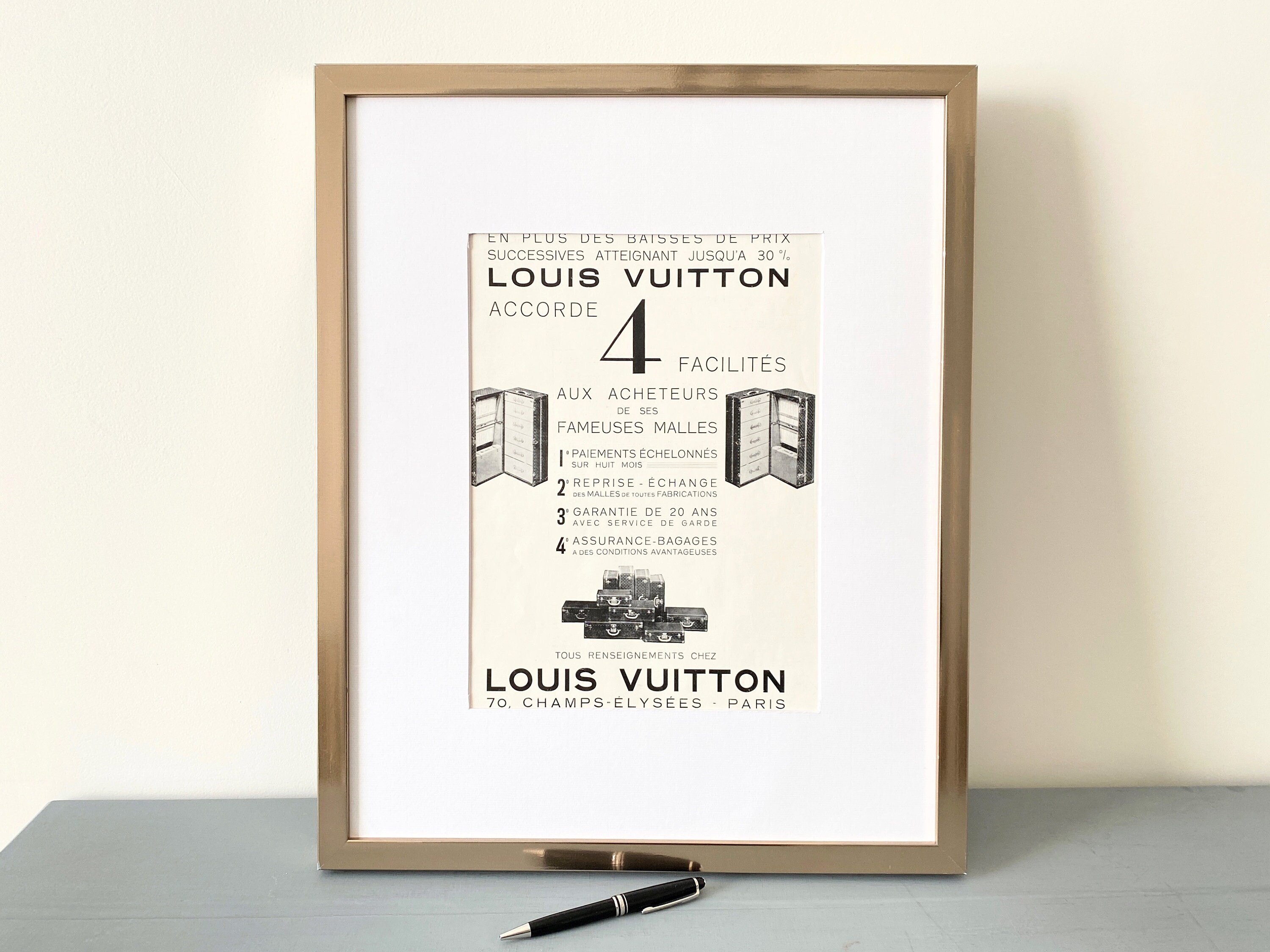 Louis Vuitton Print 1930s Wall Poster French Fashion Print 