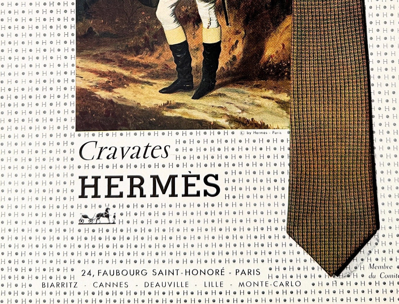 Original 1960s Vintage Hermes Advertisement Print From French