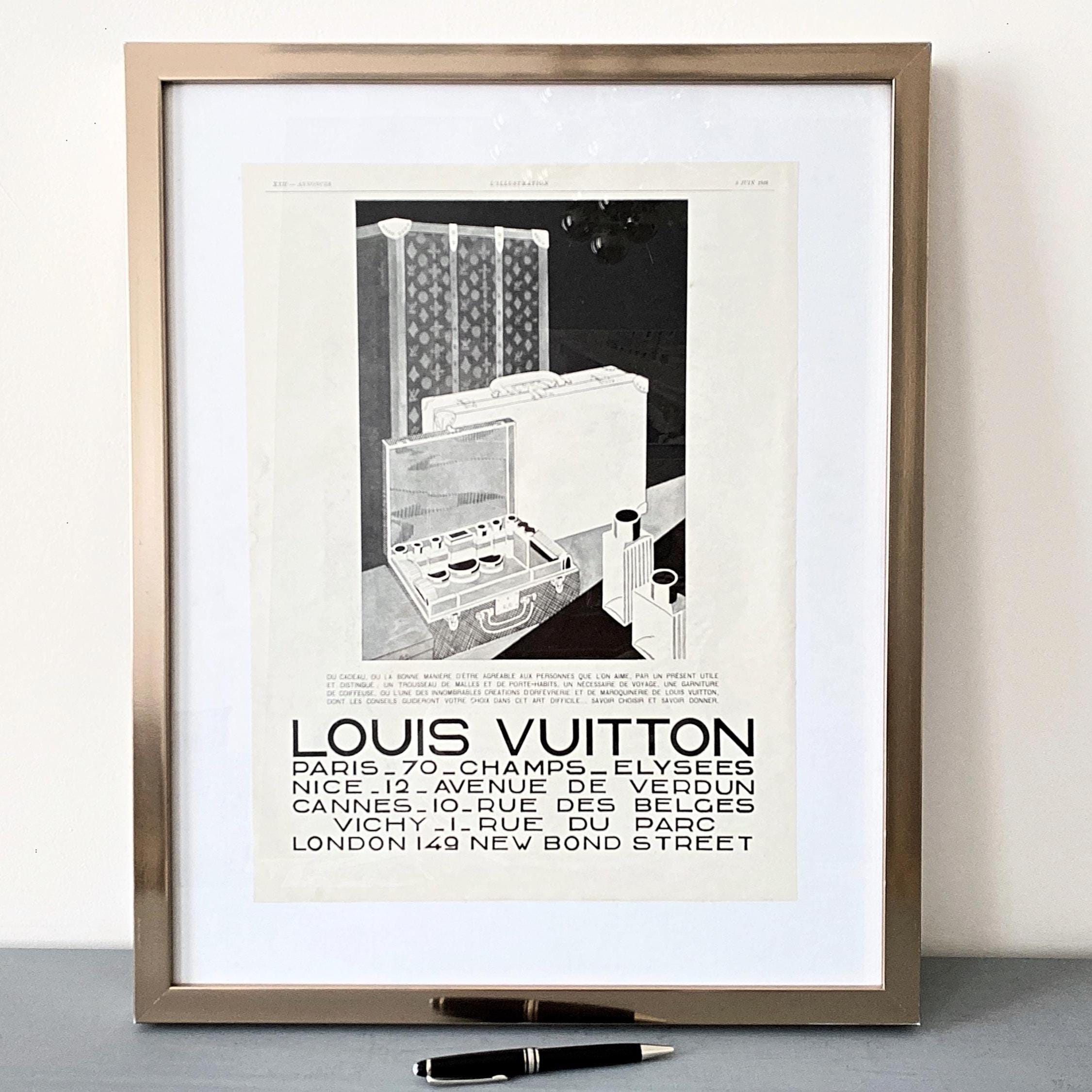 Original 1920s Vintage Louis Vuitton Ad Poster: Authentic French