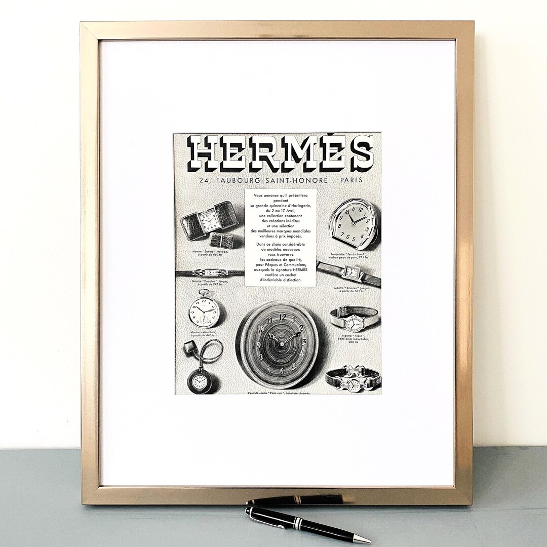 Original 1930s Vintage Hermes Watch Advertisement Poster