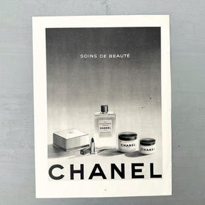 Impresión original de un anuncio francés vintage de Chanel Beauty de la década de 1940: página auténtica de una revista antigua. imagen 2