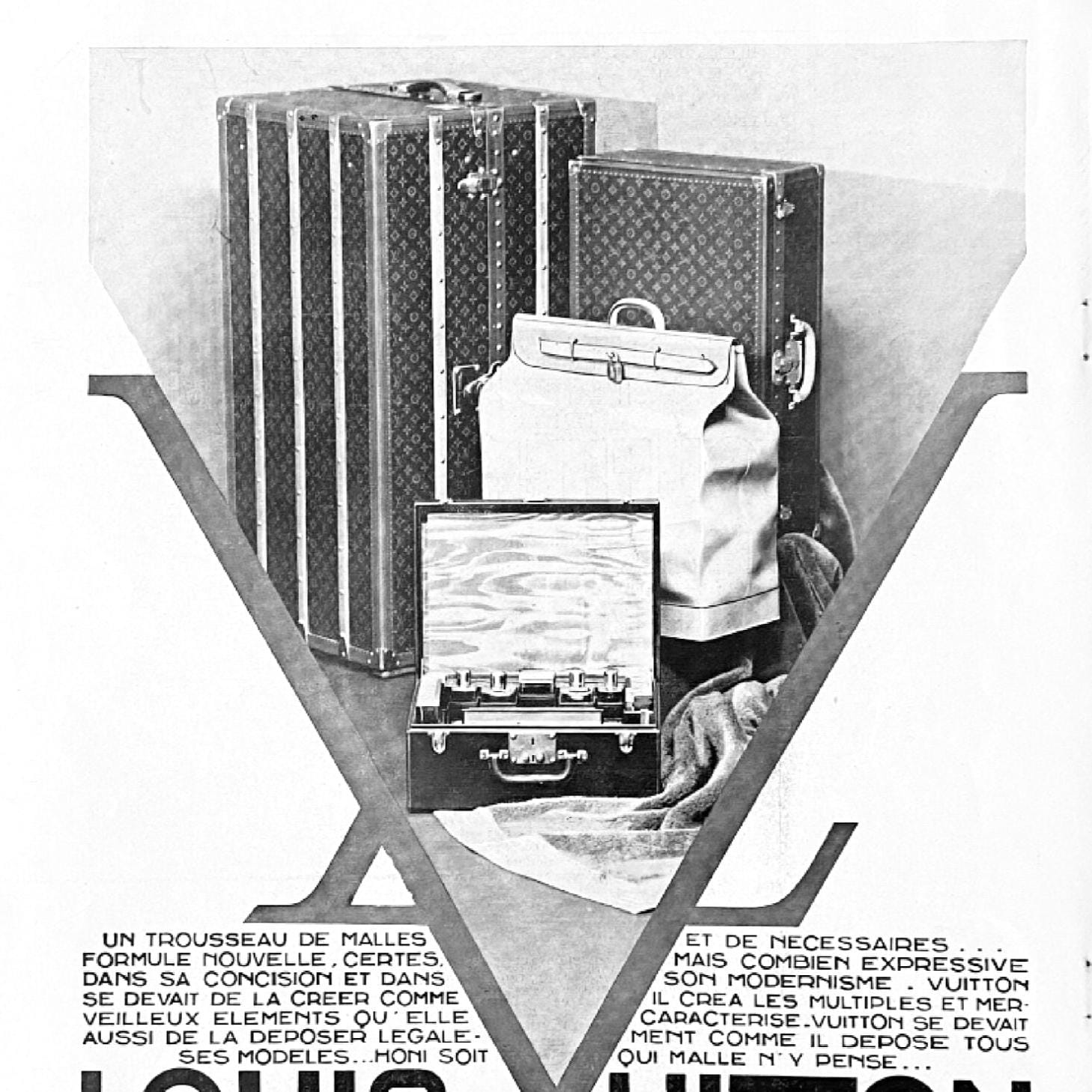 Original 1930s Vintage Louis Vuitton Advertisement Poster