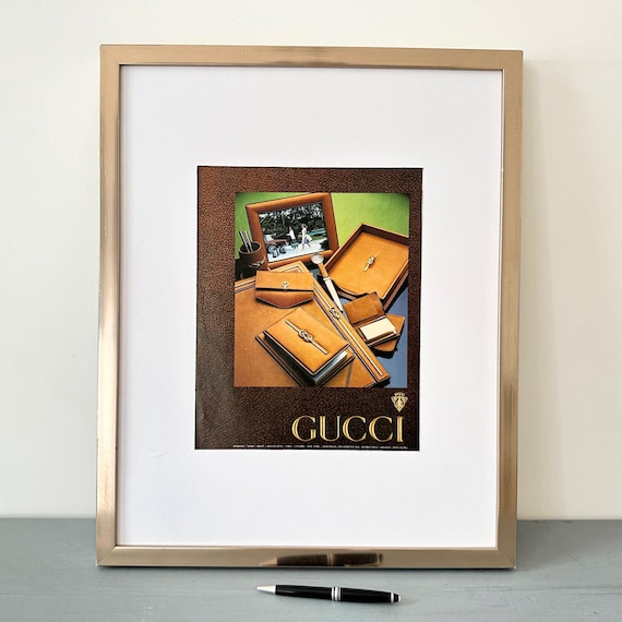 Original 1970s Vintage Gucci Shop Advertisement Print: Mid Century