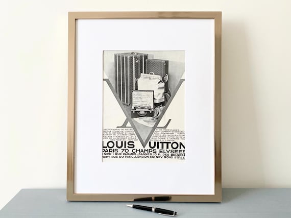 LOUIS VUITTON vintageポスター Original 1930s Vintage Louis Vuitton Luggage Ad Poster - Rare