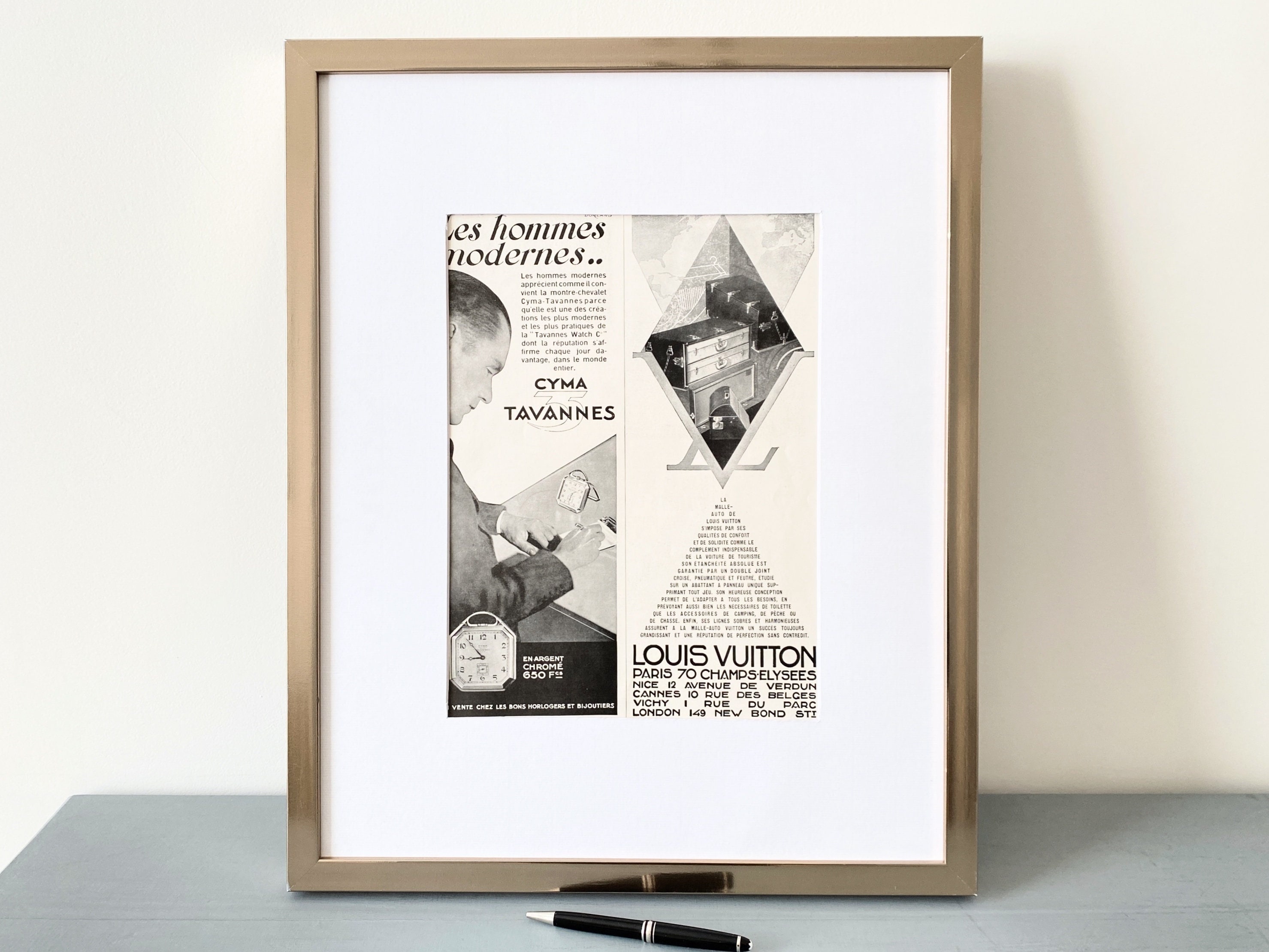 Louis Vuitton Advertising Poster, 30's / 40's Style Print, Ad Wall Art,  Vintage Design Magazine, Retro Advertisement, Luxury Fashion Poster