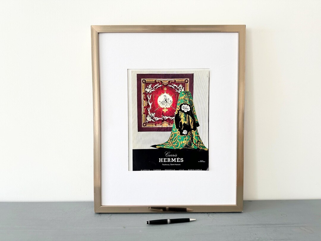 Original 1960s Vintage Hermes Carre Ad Wall Art Print: Luxury
