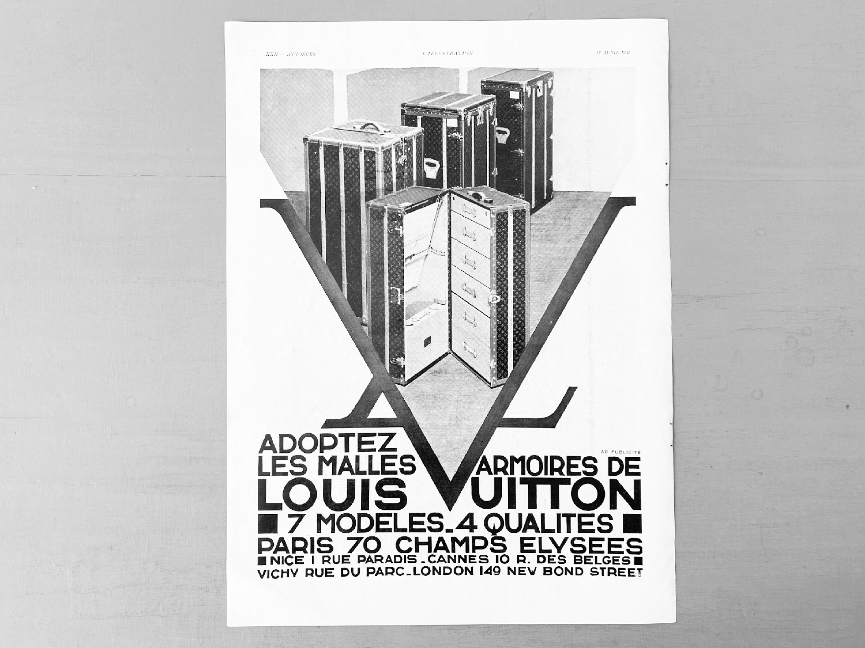 Louis Vuitton Poster Vintage Ad Wall Art Luxury Brand Poster 