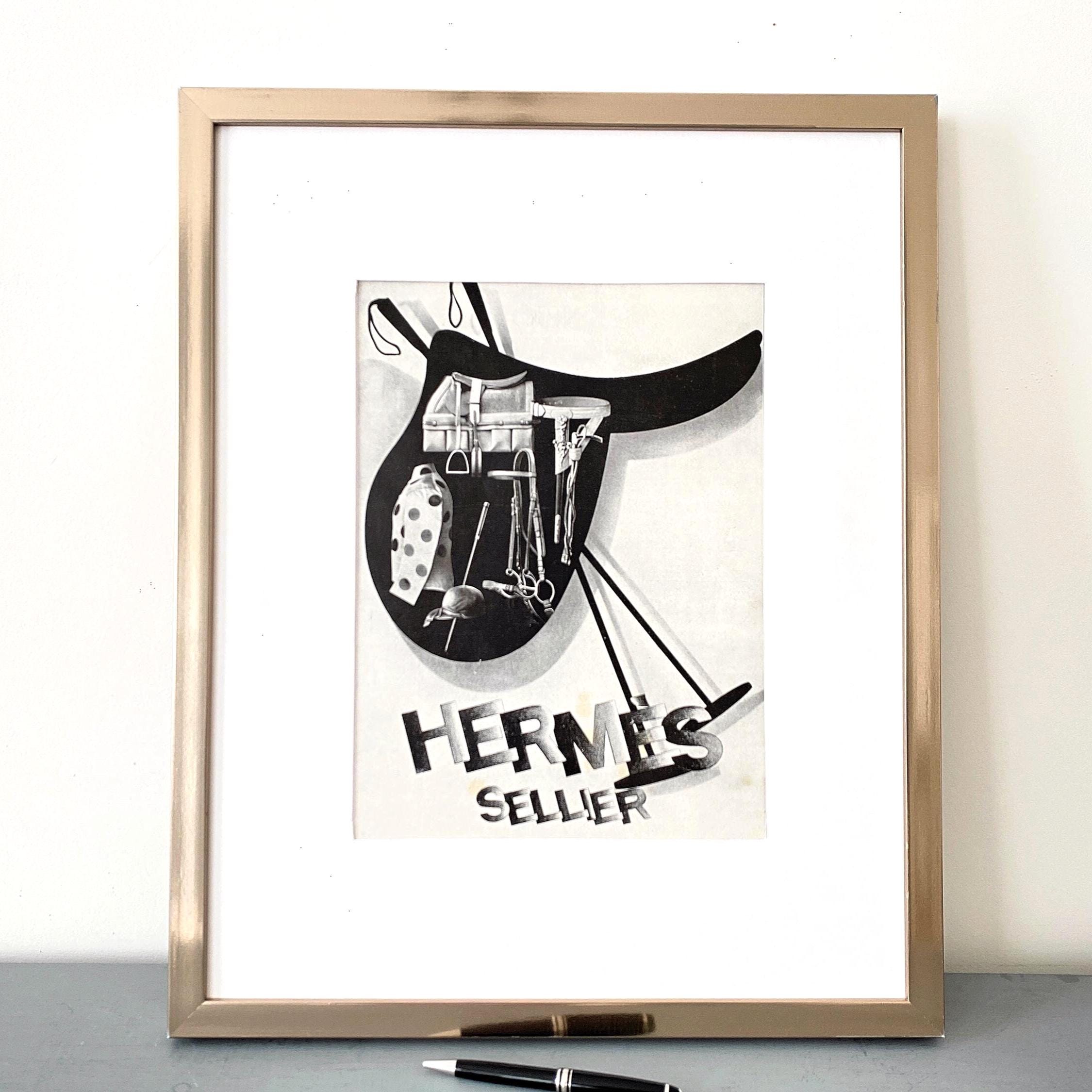 Original 1920s Vintage Hermes Ad Wall Art Print: Art Deco Saddle