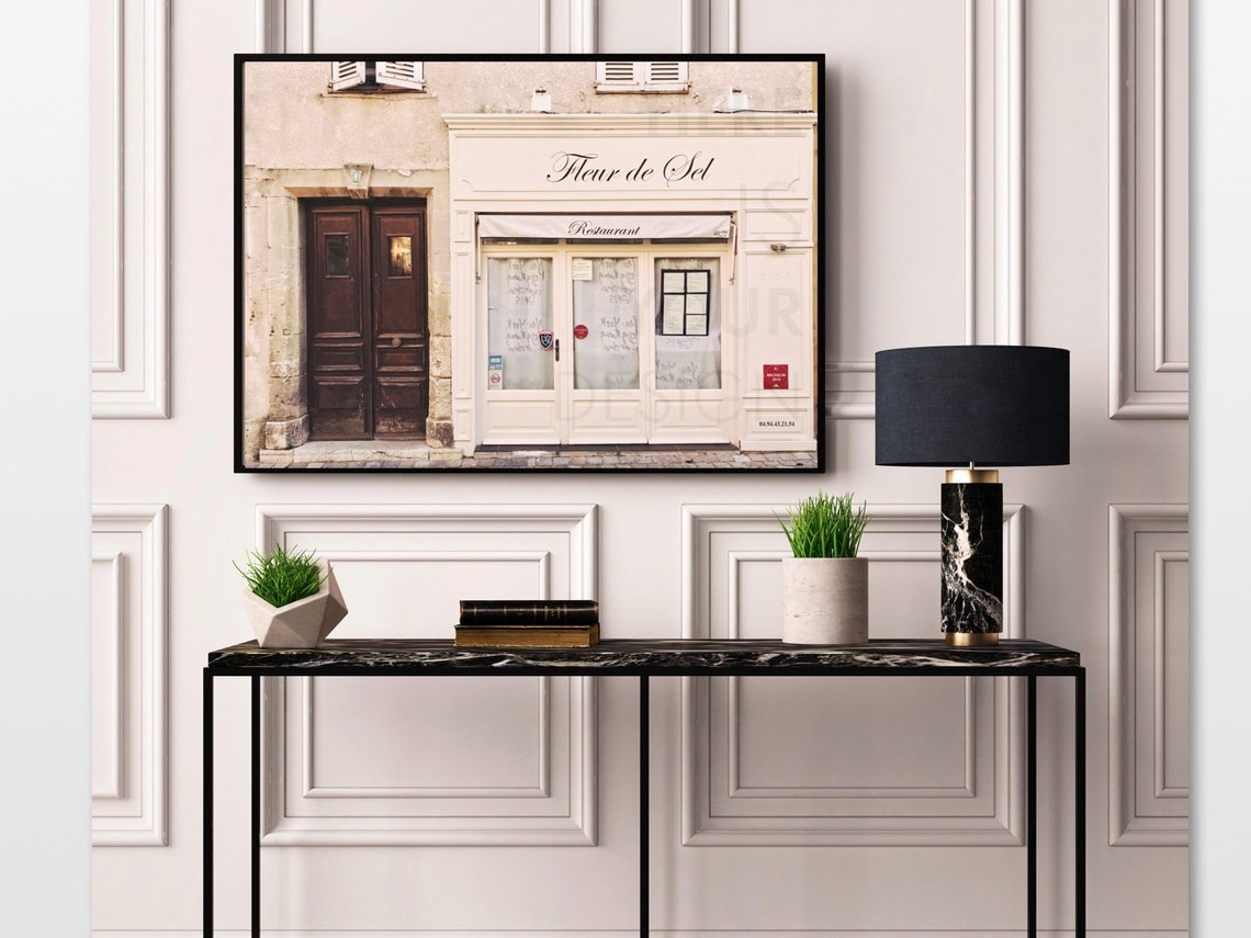 Paris Restaurant Print Pastel Pink Wall Art French Cafe | Etsy