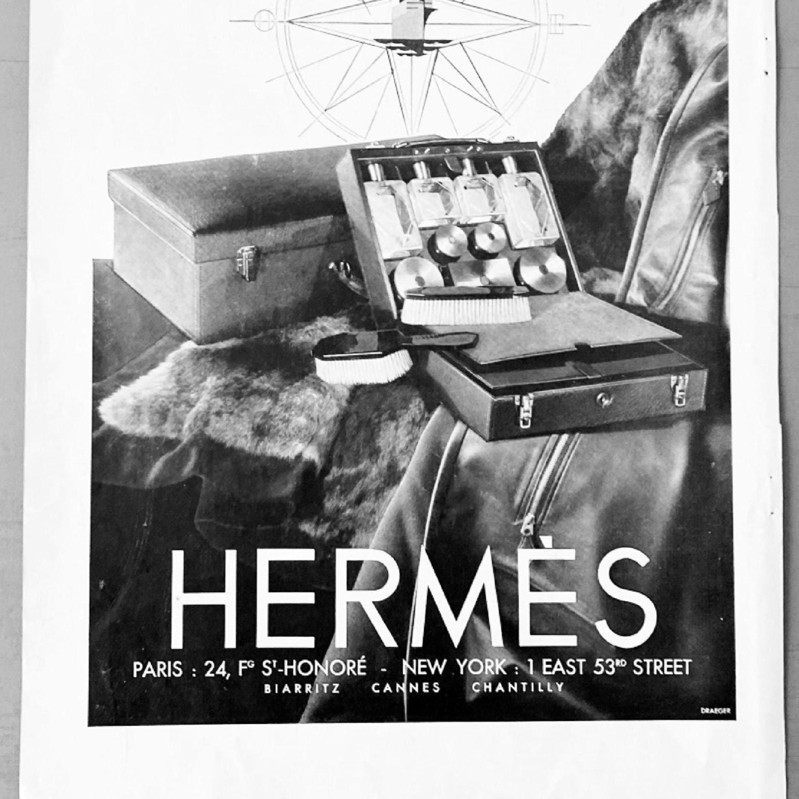 Original 1930s Vintage Hermes Wall Art Ad Print: Authentic Luxury