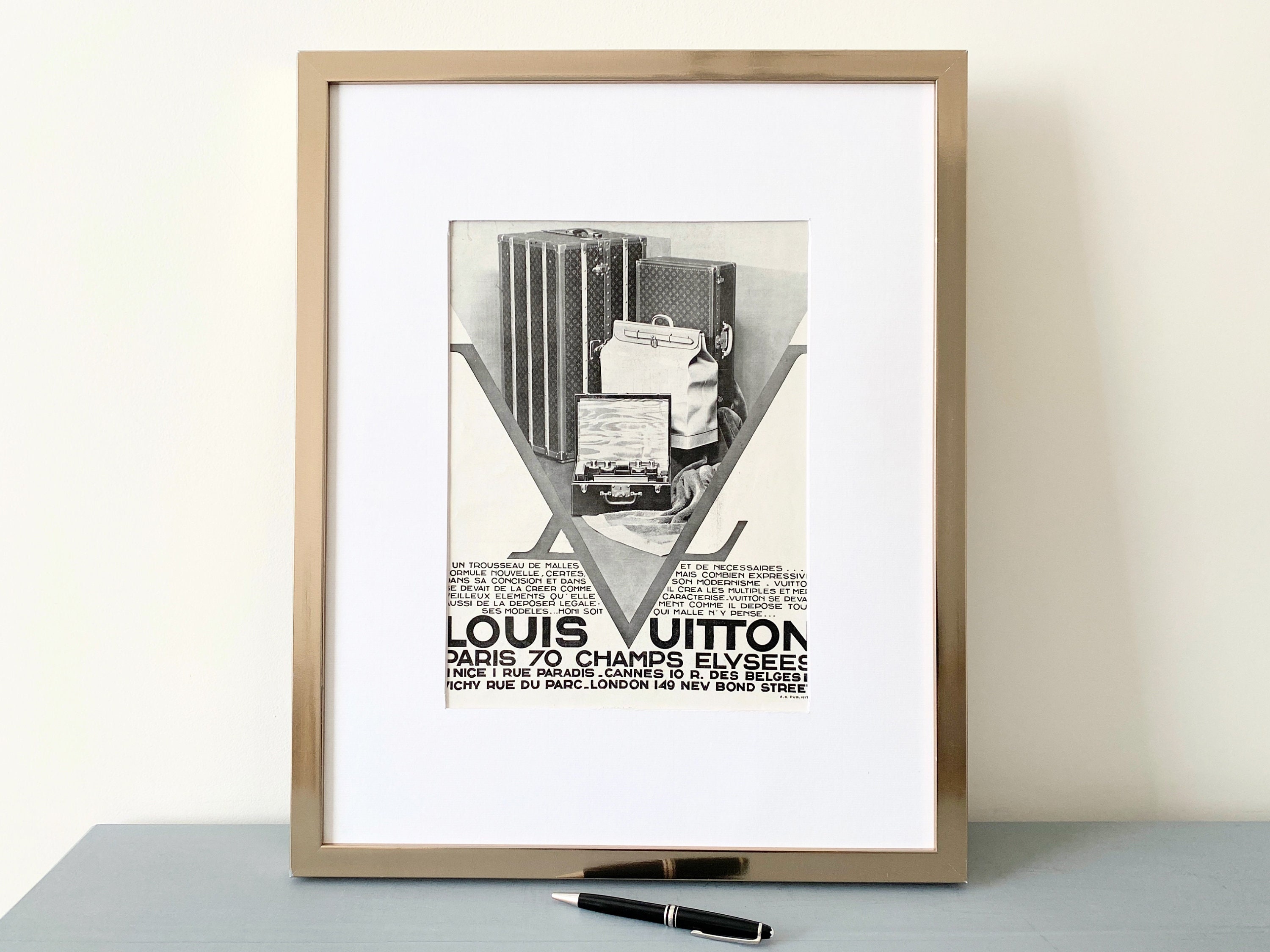 Louis Vuitton Advertising Poster, 30's / 40's Style Print, Ad Wall Art,  Vintage Design Magazine, Retro Advertisement, Luxury Fashion Poster