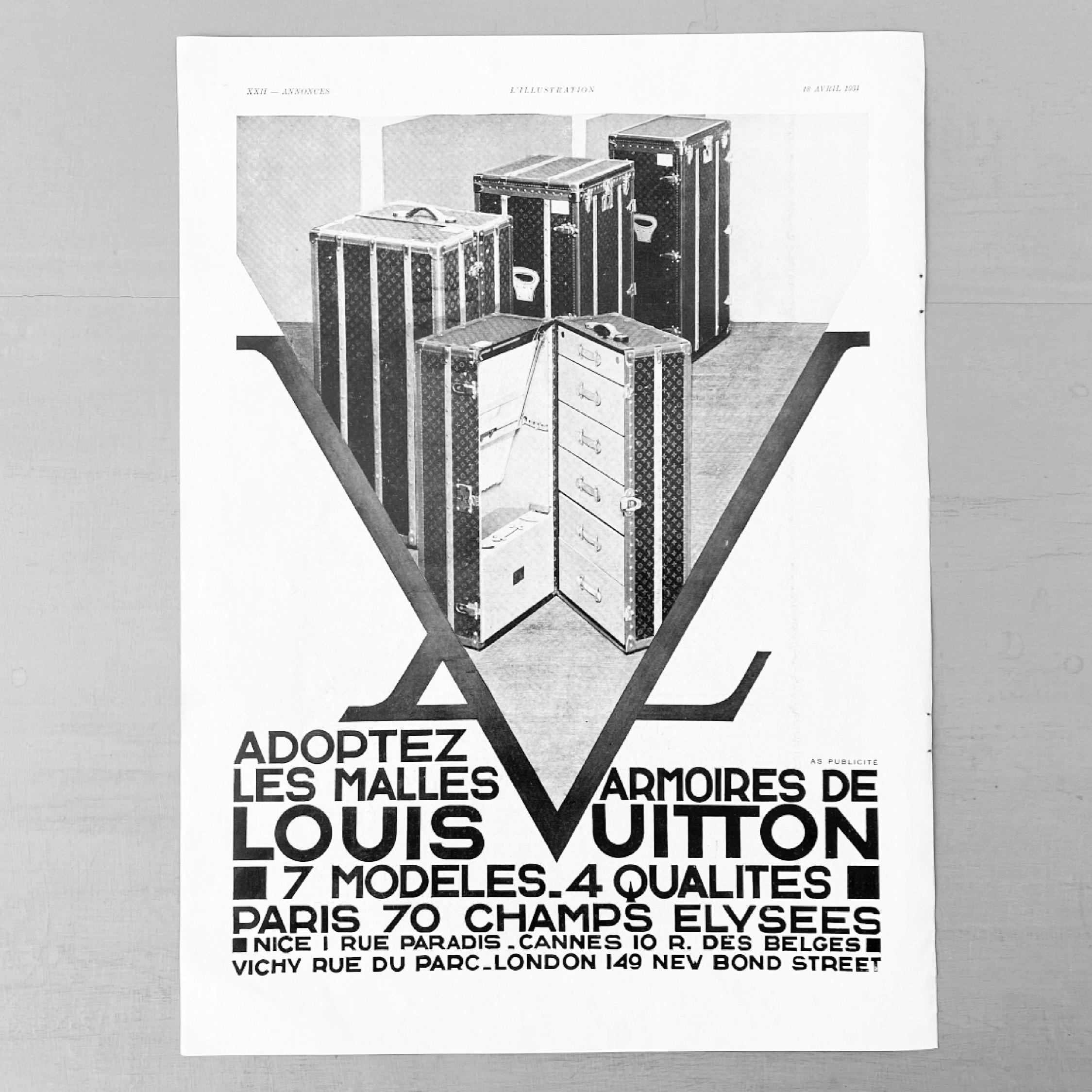 1930年代のヴィンテージ ルイ・ヴィトンのオリジナル広告ポスター